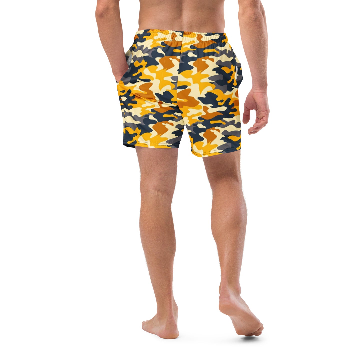 Yellow Camo Recycled Swim Trunks - Journey Clothing Co.