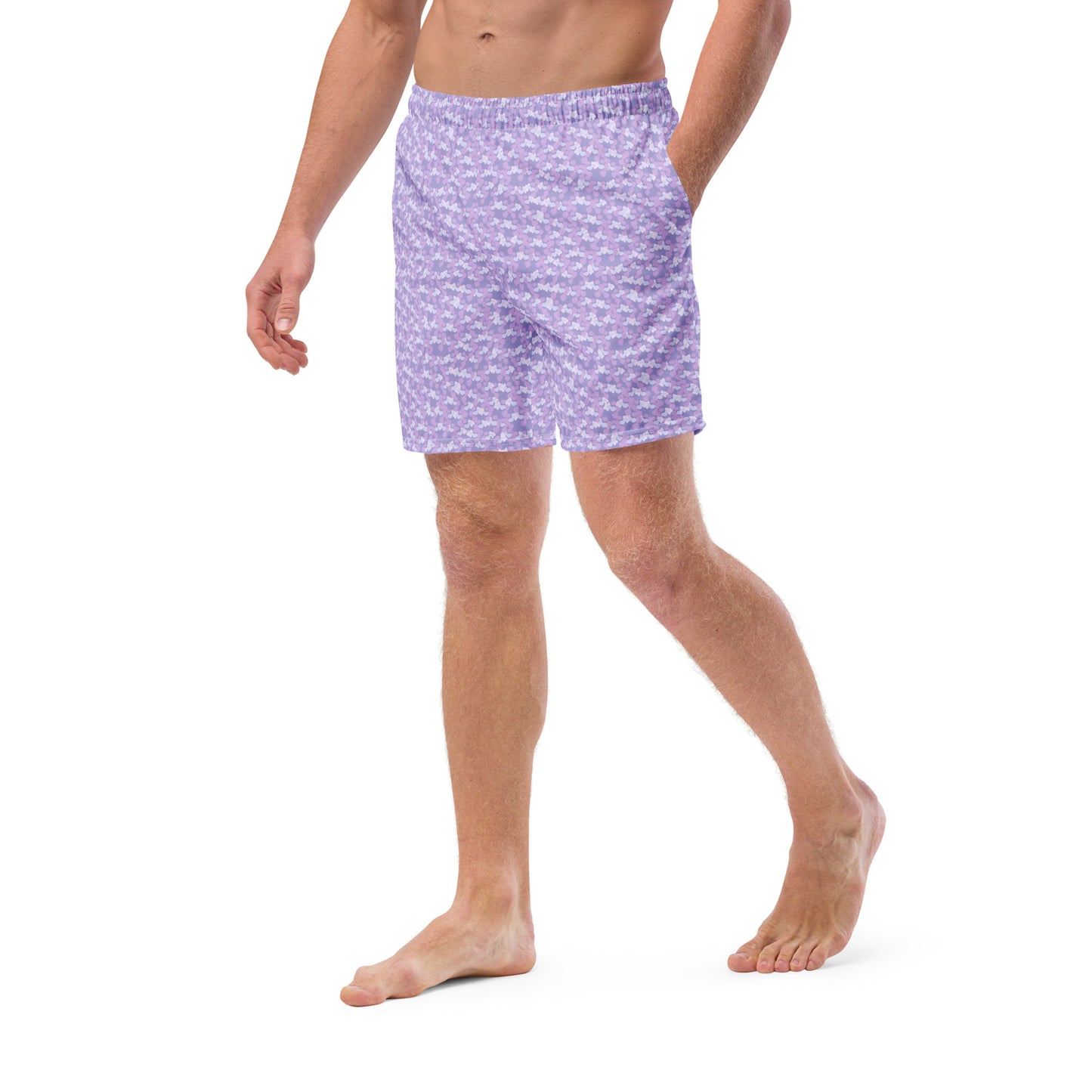 Lavender Camo Recycled Swim Trunks - Journey Clothing Co.