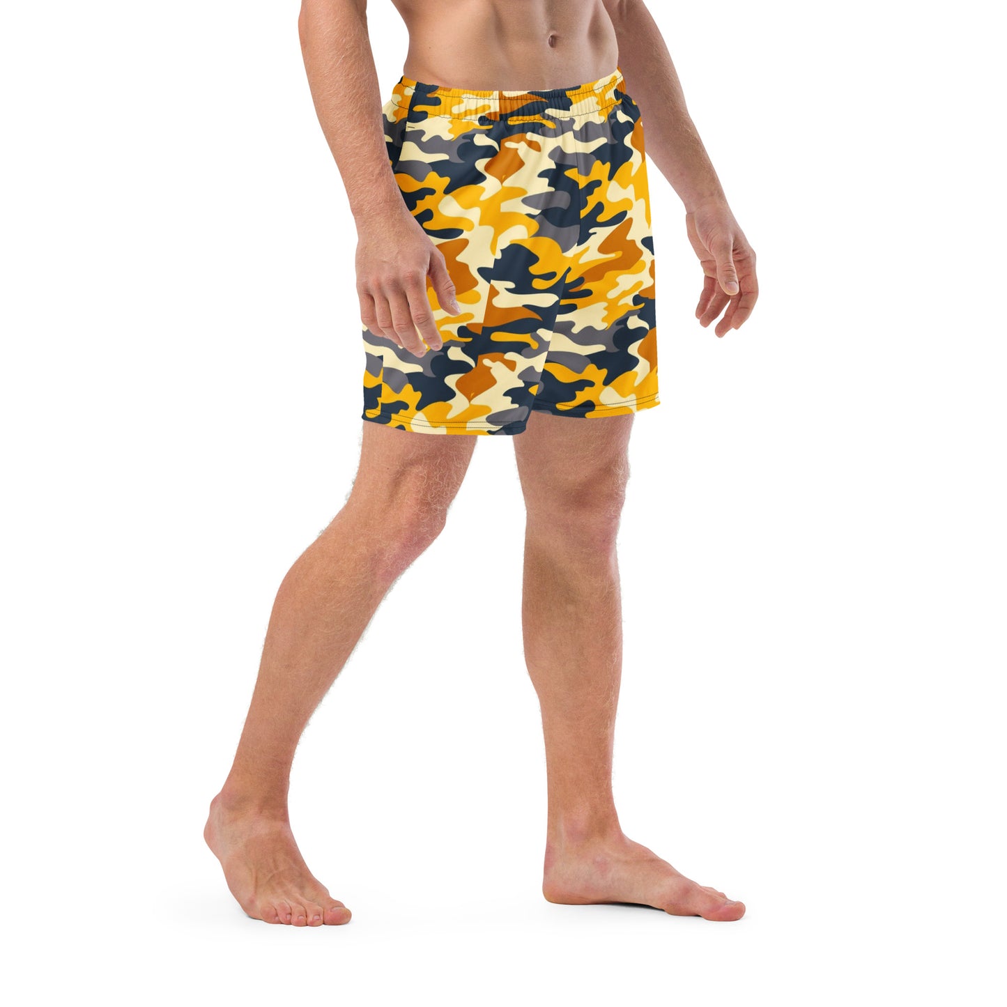 Yellow Camo Recycled Swim Trunks - Journey Clothing Co.
